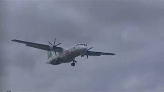 立榮航空 Uni Air ATR 72-600(B-17001, 酷企鵝 Bad Badtz-Maru) B7-8606 澎湖(MZG)→松山(TSA) landing