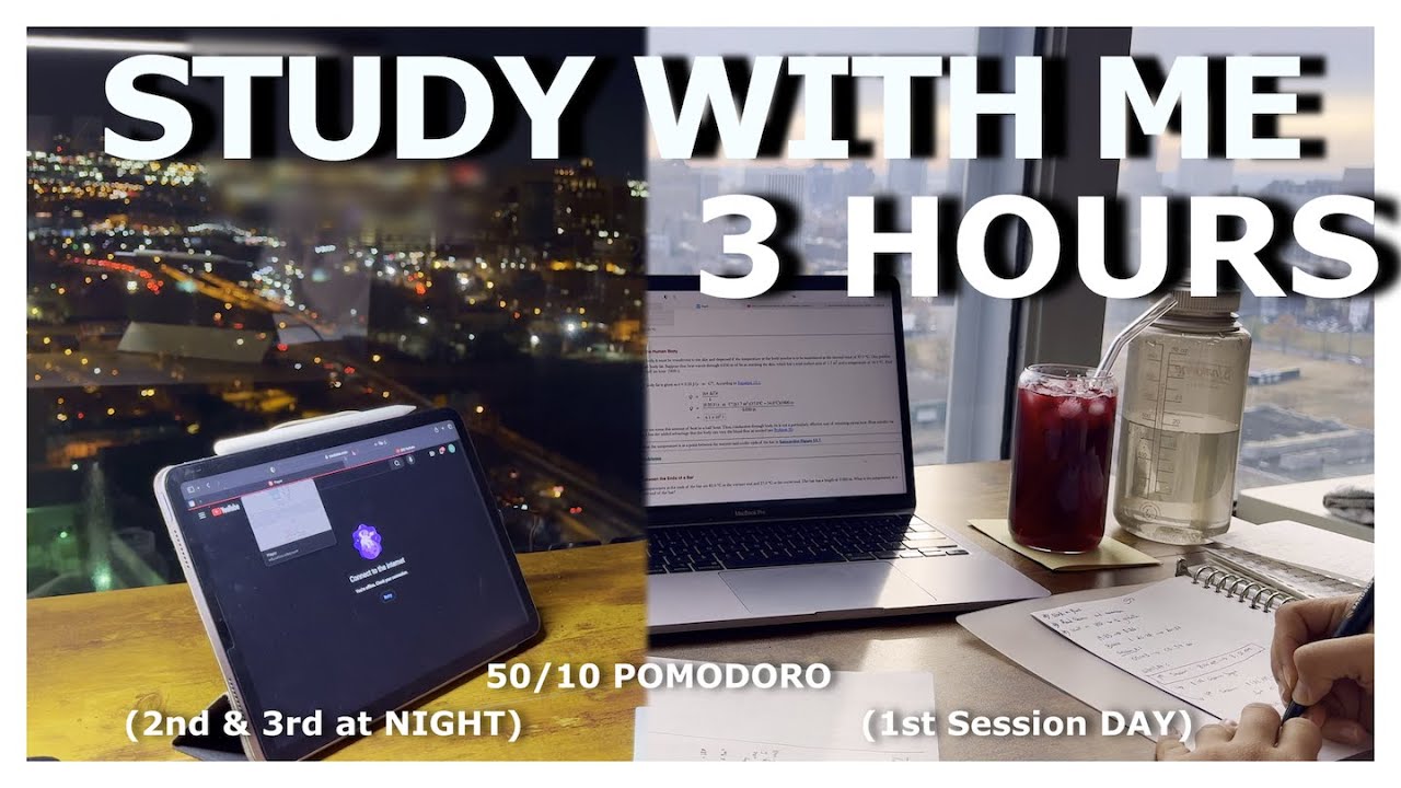 3 Hour Pomodoro Study With Me No Music Focus Study Together 50