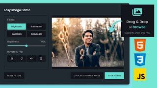 🎨 Build An Image Editor With Drag & Drop Feature in HTML CSS & JS | Image Editor in JavaScript