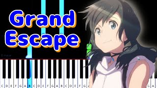 Weathering With You OST - Grand Escape / グランドエスケープ - RADWIMPS - Piano Arrangement (Synthesia) by TAM