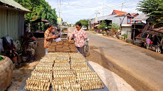 Traditional Smoked Fish Making Process at Wat Svay Andet, Kandal Province, Cambodia Best Street Food