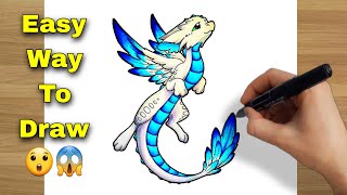 How to draw a Dragon | Flying Dragon Drawing lesson _ Trick Art 2024