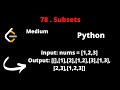 LEETCODE 78 SUBSETS PYTHON | Backtracking