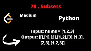 LEETCODE 78 SUBSETS PYTHON | Backtracking