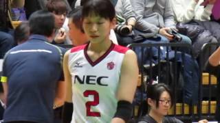 古賀紗理那（Sarina Koga）／ブロック練習／2017.1.15　ＮＥＣ×日立　Ｖリーグ女子大田大会