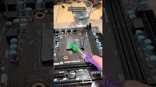 how to clean thermal paste off of a cpu socket #shorts