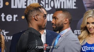 JERMELL CHARLO AND AUSTIN TROUT EXCHANGE WORDS IN HEATED FACE OFF AT FINAL PRESS CONFERENCE