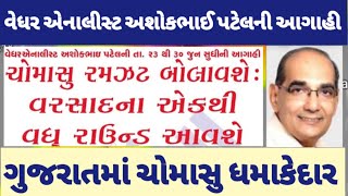 વેધર એનાલીસ્ટ અશોકભાઈ પટેલની આગાહી/ગુજરાતમાં ચોમાસું ધમાકેદાર