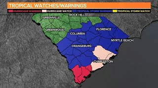 Tropical storms warnings now in effect for most of the Midlands today