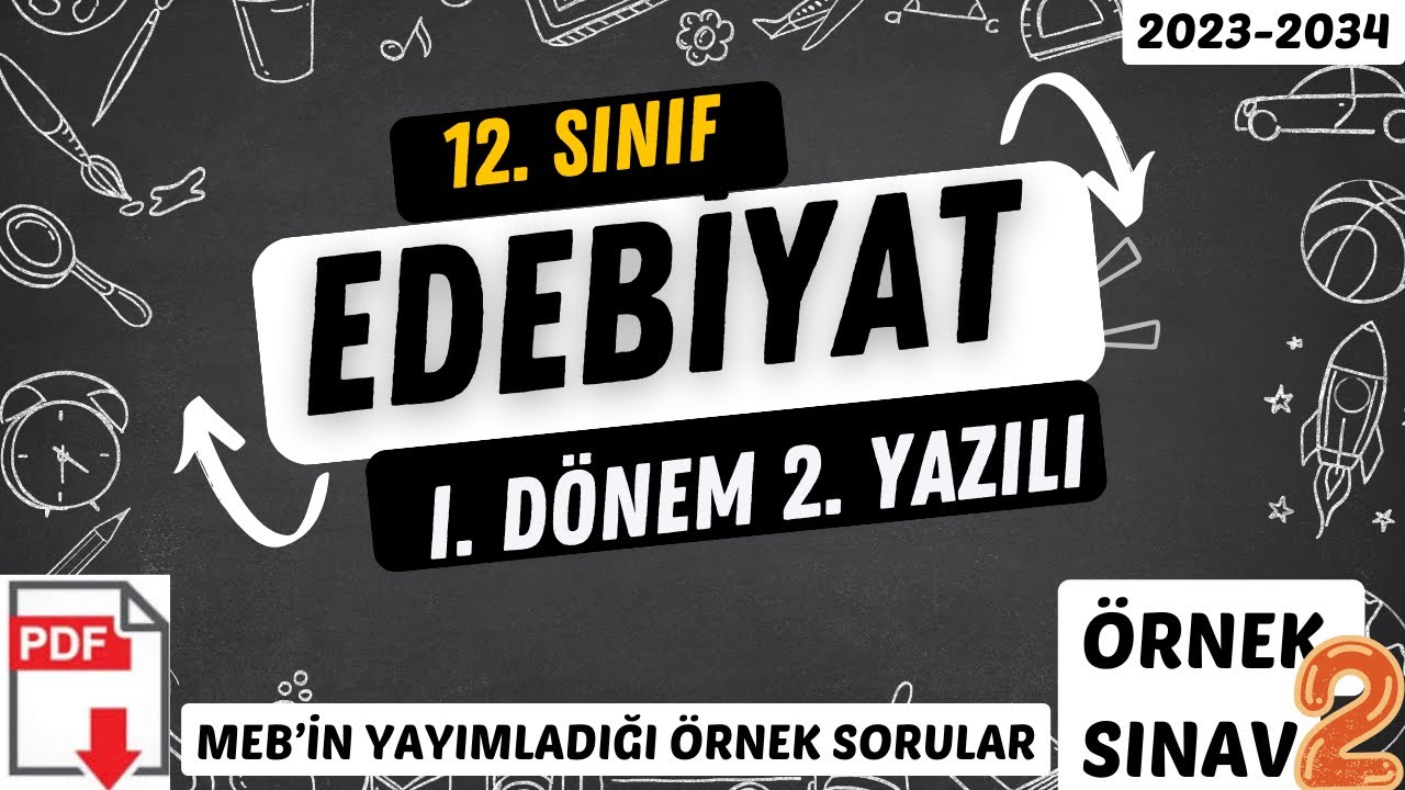 12. Sınıf Edebiyat 1. Dönem 2. Yazılı / MEB'in Yayımladığı Örnek ...