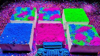 Week of 💜💚💙| Episode 5| Fresh Gym Chalk topped with 💜💚💙 Powders| ASMR | Oddly Satisfying