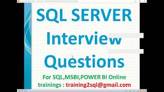 SQL Server Interview Questions and Answers