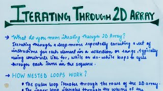 Iterating through 2D array in Java(Hindi) | nested loops in Multidimensional array | lec-50