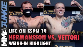 Jack Hermansson, Marvin Vettori official for main event | UFC on ESPN 19 weigh-in highlight