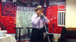 2015.03.08攝於嘉義市再耕園餐廳。街頭藝人張愛民口琴演奏： 老鷹之歌