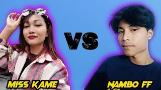 Nambo FF VS Miss kame || she's telling me ,you play only one-shot || Free fire India  😱