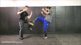 Krav Maga - Defense Against Front Kick (Redirecting With Shin/Inside Defense Combination﻿)