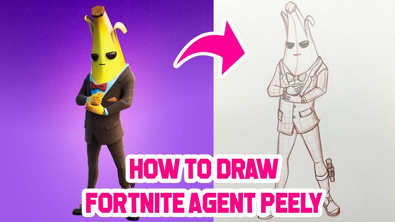 How To Draw Agent Peely Skin | Fortnite Agent Peely Character ...