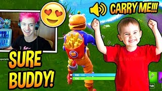 NINJA PLAYS FORTNITE WITH THE CUTEST KID EVER! *ADORABLE* Fortnite FUNNY & ADORABLE Moments