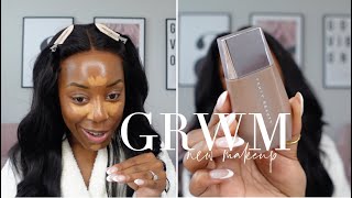 1HR GRWM while trying *NEW* Fenty Beauty Eaze Drop Lit + more NEW products! | Andrea Renee