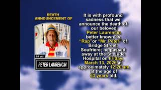 Peter Laurencin ~ Short Obituary