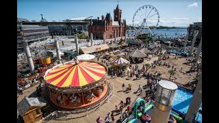 A Tour To The Cardiff Bay Walk through by the busy Bay area.