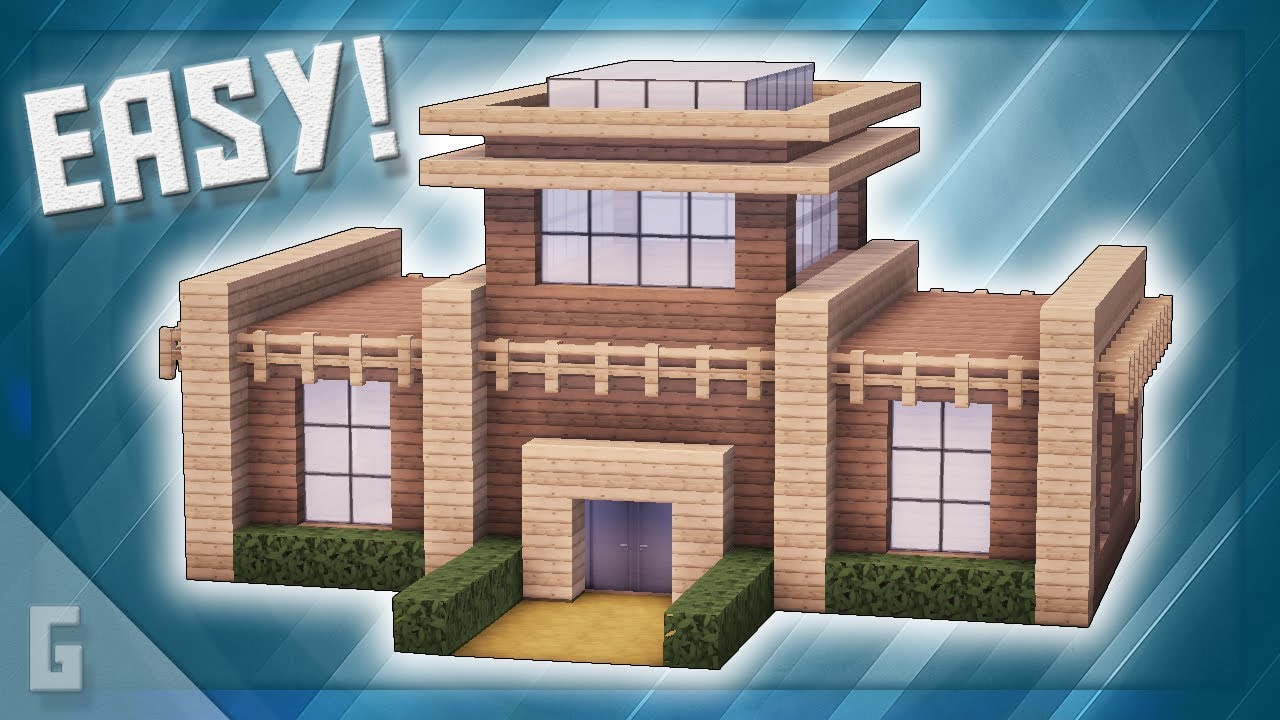 Minecraft Wooden Modern House Build Tutorial 44 Youtube