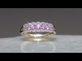 baby pink spinel u0026 diamond band ring 14k gold 0.50 cttw on qvc