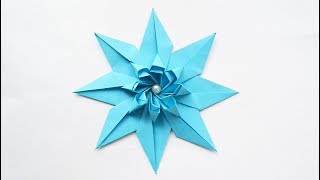 Blue Paper FLOWER (Star) | Modular Origami Tutorial DIY