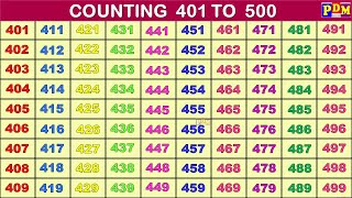 Numbers 401 to 500 |123 Numbers,One two three, 401 to 500 Counting |401 से 500 तक गिनती अंग्रेजी मे