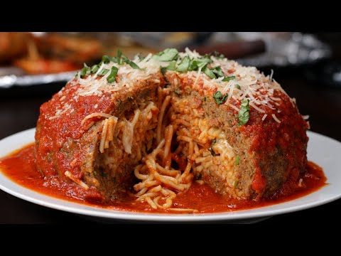 Giant Spaghetti-Stuffed Meatball Giant Spaghetti-Stuffed Meatball