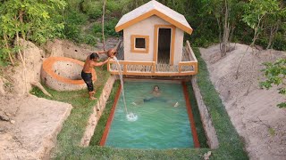 Update Mud House And Build The Most Beautiful Underground Swimming Pool Around Water Well
