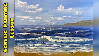 Seascape Easy acrylic painting lesson