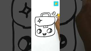 #Shorts | How to Draw a Cute Briefcase | 1 Minute Art