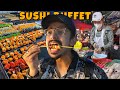 Thai Street Food Tour 🇹🇭 - Sushi Buffet & Korean Wings In Biggest Food Market Of Bangkok Thailand