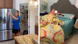 Playful Twin Tests Her Sister's Reflexes