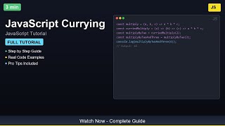 🎓 JavaScript Currying - Complete JavaScript Tutorial