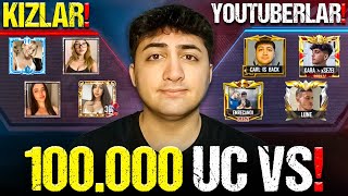 MEYDAN OKUDULAR... YOUTUBERLARI ÇAĞIRDIM! (100.000 UC CEZALI) | PUBG Mobile