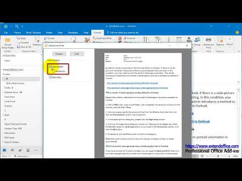 How to shrink email message to fit one page when printing in Outlook