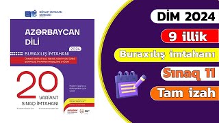 DIM 20 variant sınaq 11.Buraxılış imtahanı.Azərbaycan dili.9-cu sinif