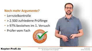 Europäischer Drohnenführerschein Fernpilotenzeugnis A2 bei den Kopter-Profis als DE.PStF.001