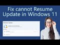 How to Fix cannot resume update in Windows 11?