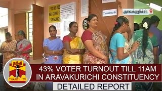 Elections : 43% Voter turnout till 11am in Aravakurichi constituency | Detailed Report