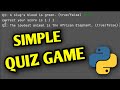 Simple Quiz Game with Python | python games for beginners