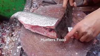 Black Indian or Threadfin Salmon Fish Info \u0026 Cutting | Kala Rawas Machli |