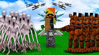 SCP+프레디 VS 최강보안 나 [ 몬스터 막기 ] Me vs SCP+Freddy in minecraft