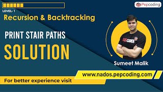 Print Stair Paths - Solution | Recursion | Data Structure and Algorithms in JAVA