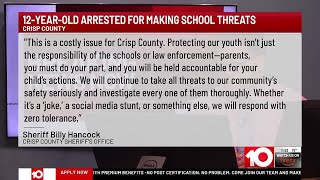 One Crisp County 12-year-old detained for terrorist threats