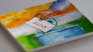 Matdata Jagrukta Poster Drawing | National Voters Day Painting | Voting Awareness Poster Making Easy