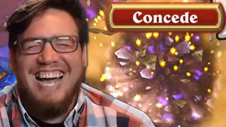 If my viewers make me laugh, I concede my Hearthstone game